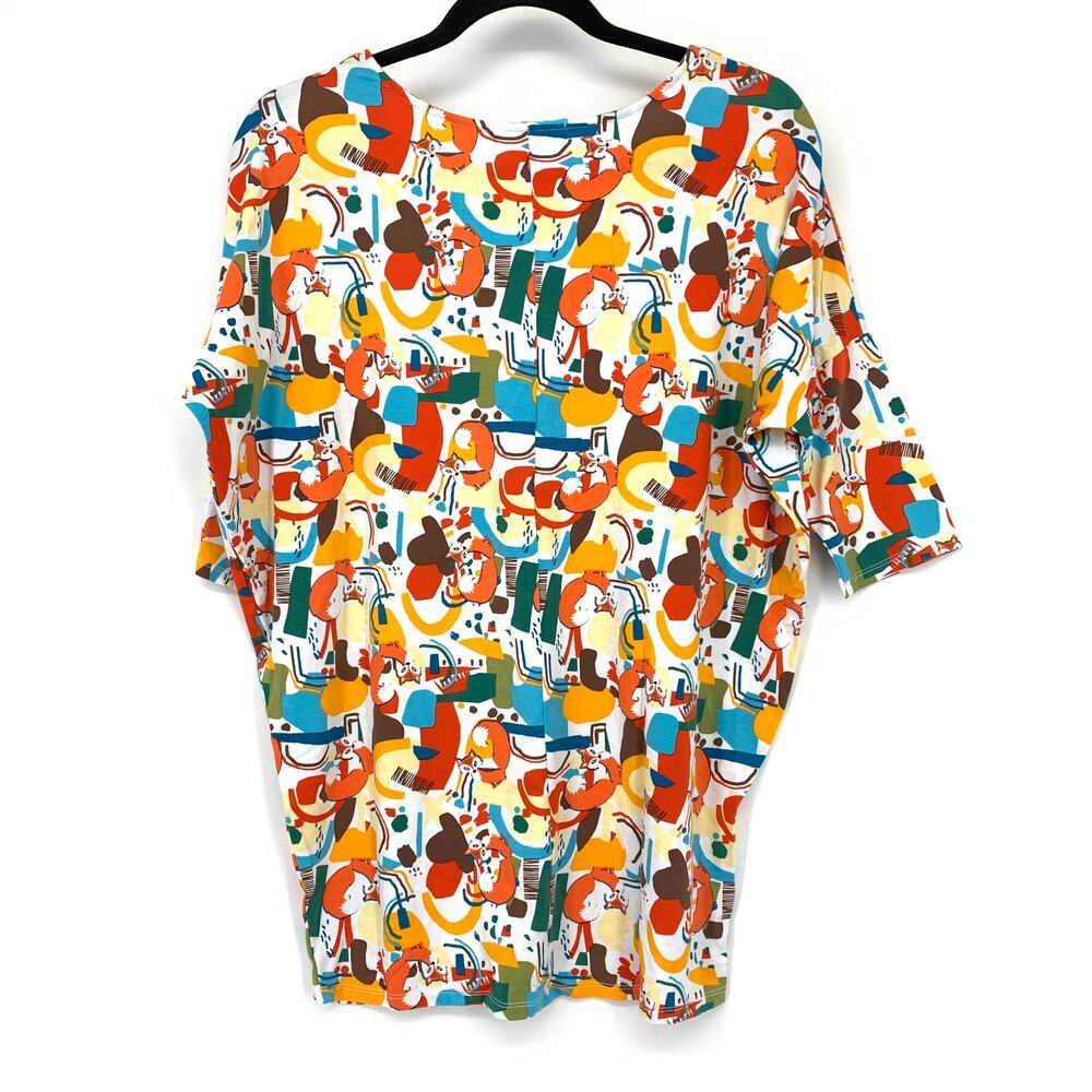 Attic Salt Dolman ASE Fox Sake Tunic T-Shirt Womens Sz Medium All Over Print NEW - Picture 2 of 8